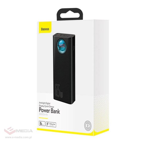 Powerbank BASEUS Amblight 30000mAh 65W 4xUSB USB-C (czarny)