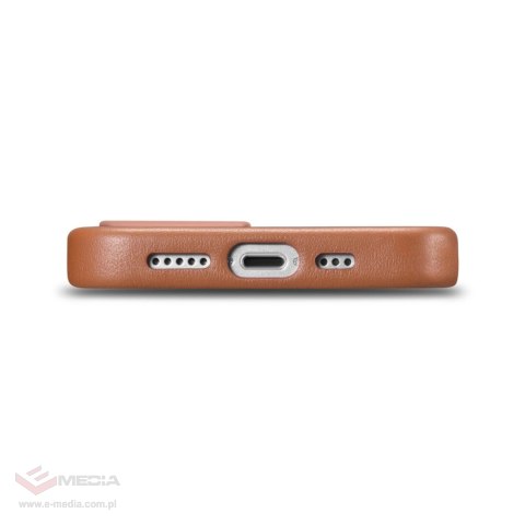ICarer Case Leather pokrowiec etui z naturalnej skóry do iPhone 14 brązowy (WMI14220705-BN) (kompatybilne z MagSafe)