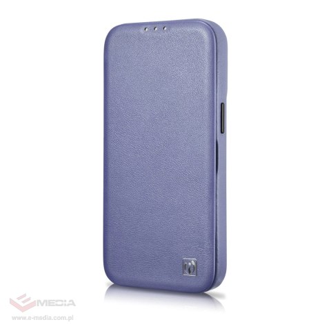 ICarer CE Premium Leather Folio Case skórzane etui iPhone 14 Pro Max z klapką magnetyczne MagSafe jasnofioletowy (WMI14220716-LP