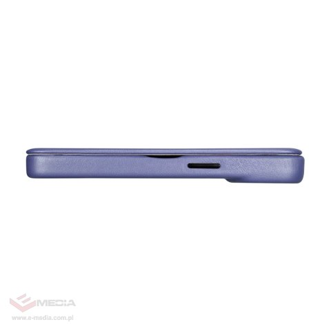 ICarer CE Premium Leather Folio Case skórzane etui iPhone 14 Pro z klapką magnetyczne MagSafe jasnofioletowy (WMI14220714-LP)