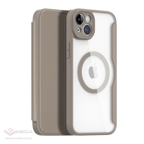Etui Dux Ducis Skin X Pro na iPhone 14 Plus z MagSafe i klapką - beżowe