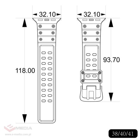 Pasek Strap Triple Protection do Apple Watch 38 / 40 / 41 mm pasek bransoleta - czarny