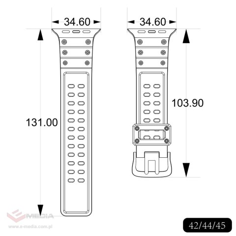 Pasek Strap Triple Protection do Apple Watch 42 / 44 / 45 / 49 mm opaska bransoleta - przezroczysty