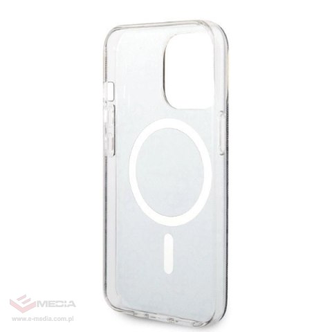 Etui Guess 4G Print MagSafe na iPhone 13 Pro + ładowarka indukcyjna - czarne