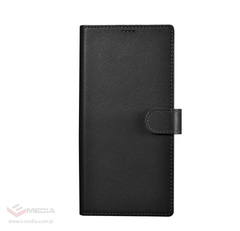 ICarer Wallet Case etui do Samsung Galaxy S23 Ultra skórzany pokrowiec portfel czarne