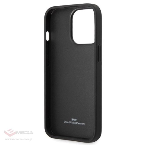 Etui BMW Leather Diamond Pattern na iPhone 14 Pro - czarne