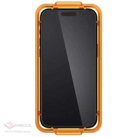 Szkło hartowane Spigen ALM Glass FC na iPhone 15 Pro - czarne 2 szt.