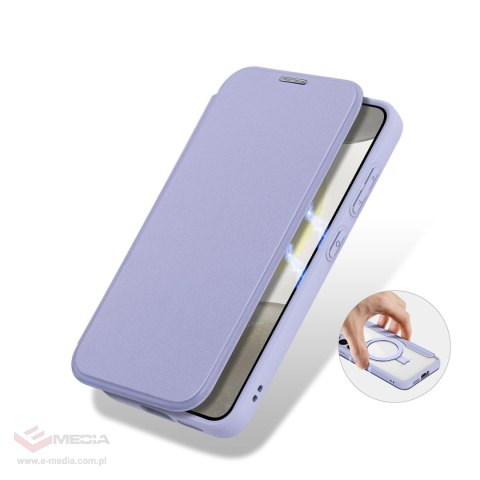 Etui Dux Ducis Skin X Pro na Samsung Galaxy S24+ z MagSafe, klapką i podstawką - fioletowe