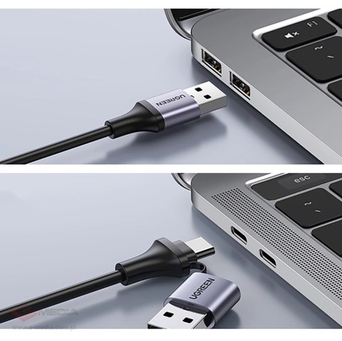 Karta przechwytująca Ugreen CM489 40189 HDMI (żeński) - USB-A / USB-C (męski) - szara