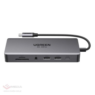 HUB Ugreen CM681 15978 13w1 USB-C - 2x USB-A 3.2 / 2x USB-A 3.0 / USB-C 3.2 / 2x HDMI / RJ45 / SD i TF / AUX / USB-C PD