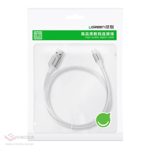 Kabel Ugreen US288 60132 USB-A / USB-C QC 3.0 3A 1.5m - biały