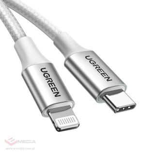 Kabel Ugreen US304 70523 USB-C / Lightning MFi 1m - srebrny