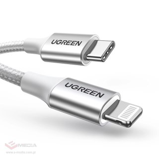 Kabel Ugreen US304 70523 USB-C / Lightning MFi 1m - srebrny