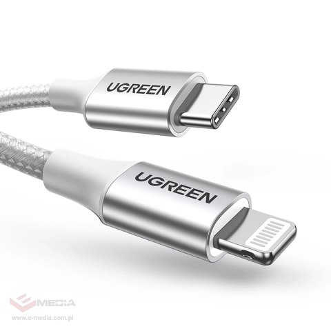 Kabel Ugreen US304 70523 USB-C / Lightning MFi 1m - srebrny
