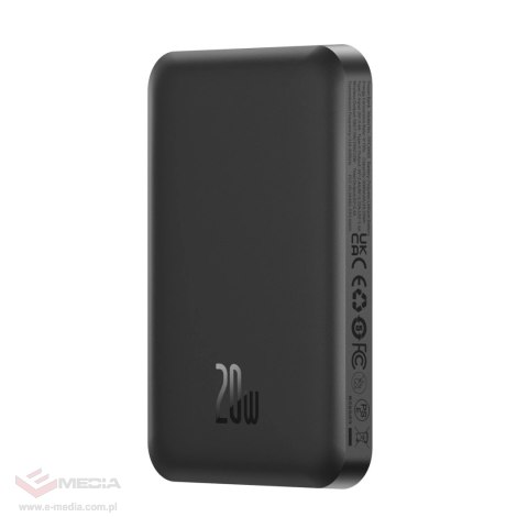 Mini powerbank Baseus 5000mAh 20W + kabel USB-C (20V/3A) - czarny