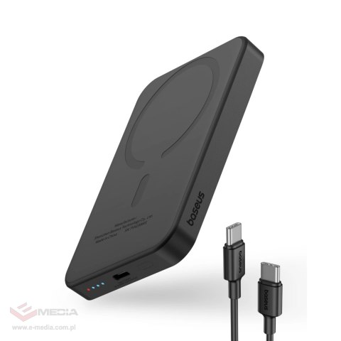 Mini powerbank Baseus 5000mAh 20W + kabel USB-C (20V/3A) - czarny
