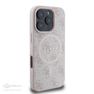 Etui Guess 4G Ring Classic Logo MagSafe na iPhone 16 Pro - różowe