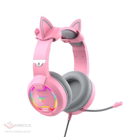 Słuchawki gamingowe HAVIT GAMENOTE H2233D RGB (różowe)