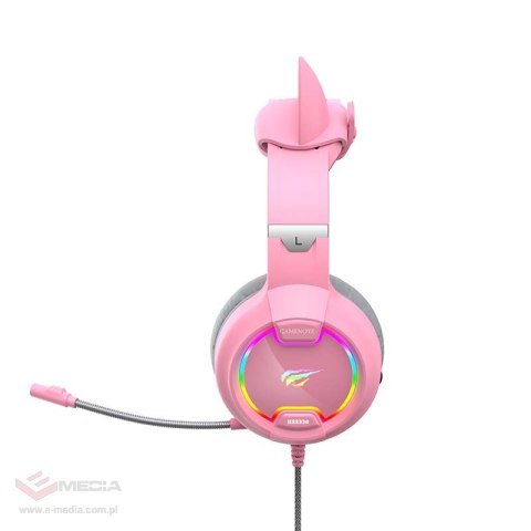 Słuchawki gamingowe HAVIT GAMENOTE H2233D RGB (różowe)