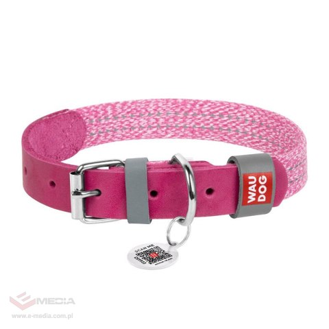 Obroża WAUDOG Classic L z kodem QR (różowa)