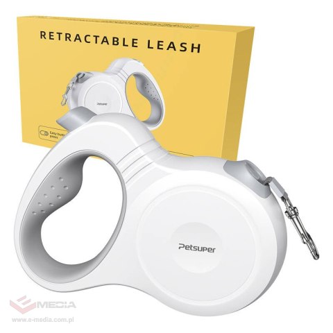 Smycz automatyczna PETSUPER 5m (biała)