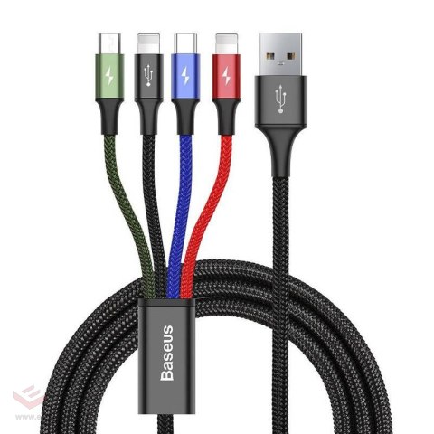 Kabel USB Baseus Fast 4w1 USB-C / 2x Lightning / Micro 3,5A 1,2m (czarny)