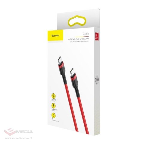 Kabel USB-C do USB-C PD Baseus Cafule PD 2.0 QC 3.0 60W 1m (czerwony)