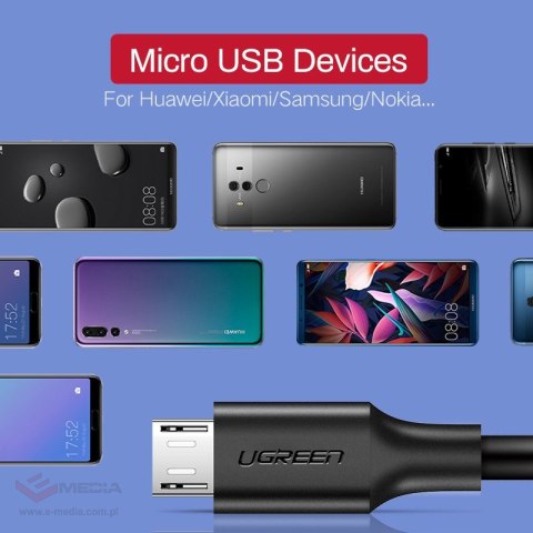 Kabel UGREEN US289 USB-A-micro USB 1m (czarny)
