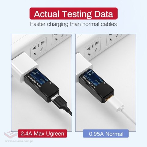 Kabel UGREEN US289 USB-A-micro USB 1m (biały)
