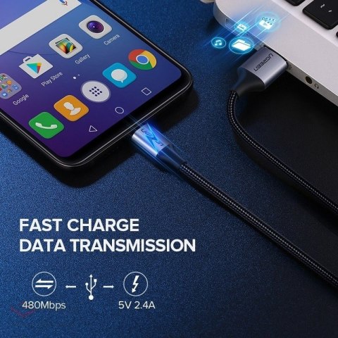 Kabel UGREEN US290 USB-A-micro USB 0.25m (czarny)