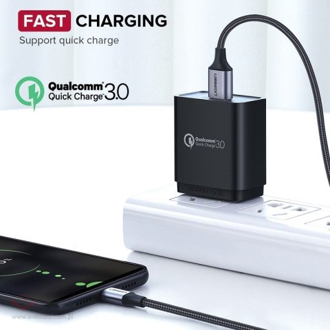 Kabel UGREEN US290 USB-A-micro USB 0.25m (czarny)