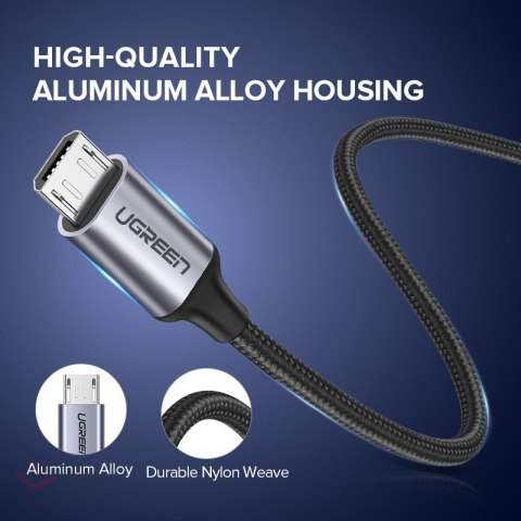 Kabel UGREEN US290 USB-A-micro USB 1.5m (czarny)