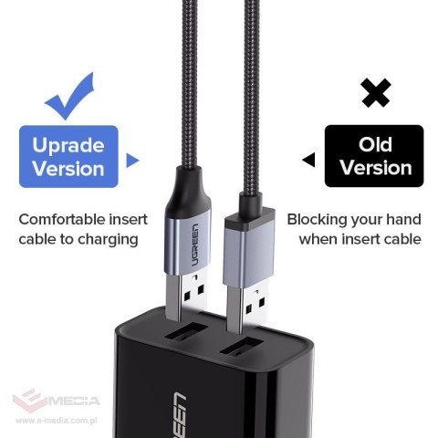 Kabel UGREEN US290 USB-A-micro USB 1m (czarny)