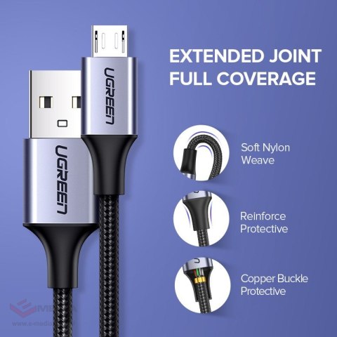 Kabel UGREEN US290 USB-A-micro USB 2m (biały)