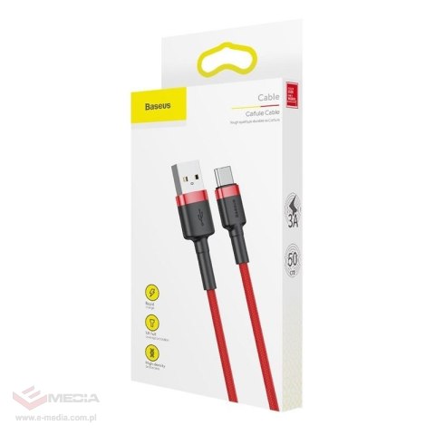 Kabel USB do USB-C Baseus Cafule 3A 0.5m (czerwony)
