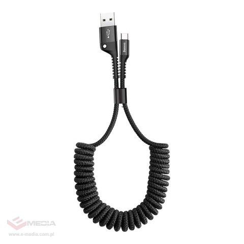 Kabel USB do USB-C sprężynowy Baseus Spring 1m 2A (czarny)