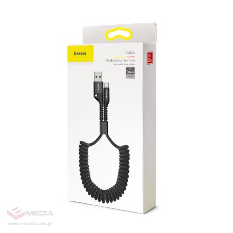 Kabel USB do USB-C sprężynowy Baseus Spring 1m 2A (czarny)