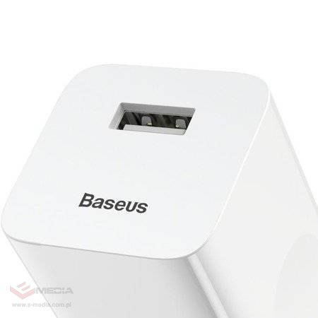 Ładowarka sieciowa BASEUS Charging Quick Charger 24W USB QC3.0 (biała)