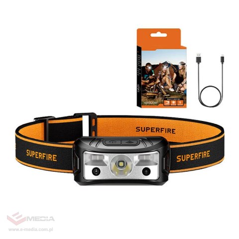 Latarka czołowa Superfire HL05-K, 120 lm, 100 m, 7 trybów