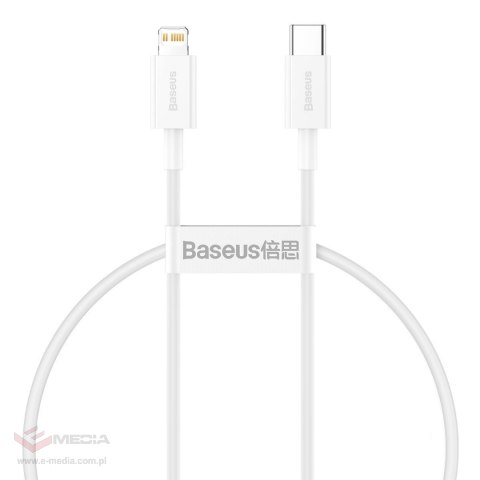 Kabel USB-C do Lightning Baseus Superior Series, 20W, PD, 0.25m (biały)