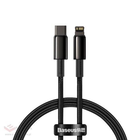 Kabel USB-C do Lightning Baseus Tungsten Gold, 20W, 5A, PD, 1m (czarny)