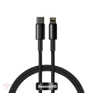 Kabel USB-C do Lightning Baseus Tungsten Gold, 20W, 5A, PD, 2m (czarny)