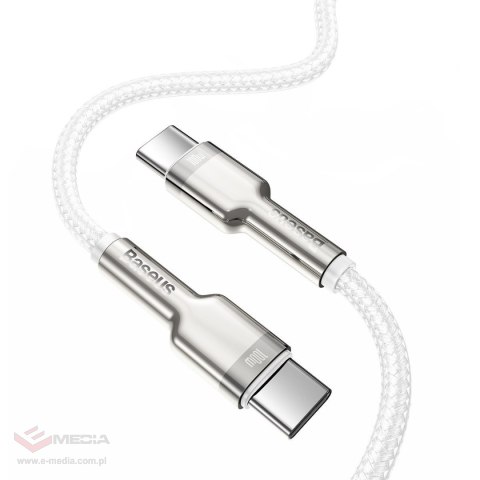 Kabel USB-C do USB-C Baseus Cafule, 100W, 1m (biały)