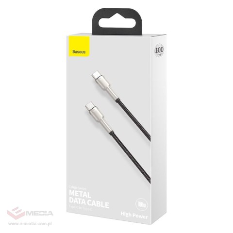 Kabel USB-C do USB-C Baseus Cafule, 100W, 1m (czarny)