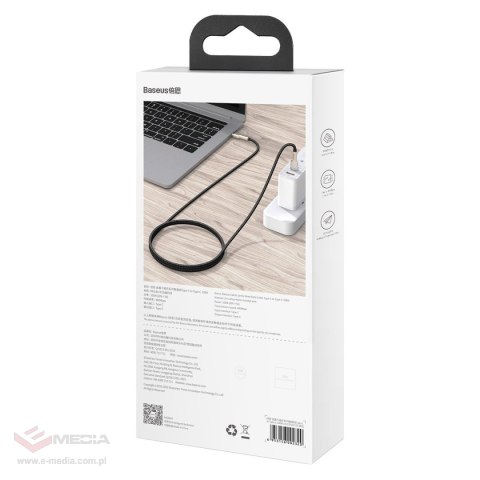 Kabel USB-C do USB-C Baseus Cafule, 100W, 1m (czarny)