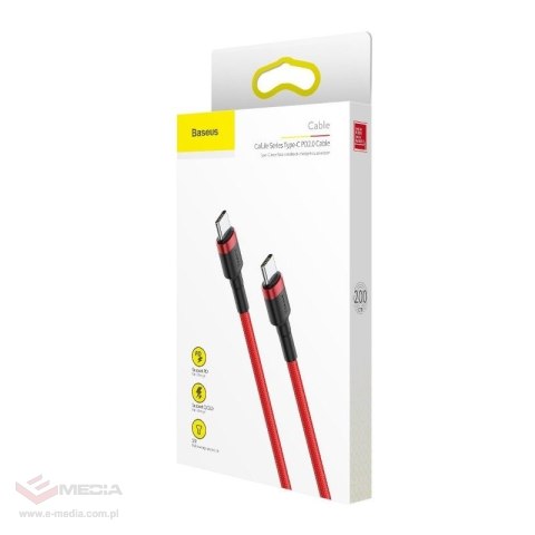 Kabel USB-C do USB-C PD Baseus Cafule PD 2.0 QC 3.0 60W 2m (czerwony)
