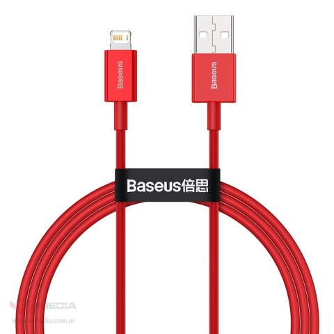 Kabel USB do Lightning Baseus Superior Series, 2.4A, 1m (czerwony)