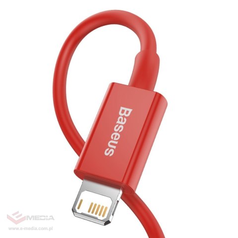 Kabel USB do Lightning Baseus Superior Series, 2.4A, 1m (czerwony)