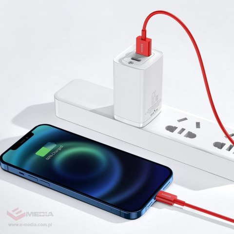 Kabel USB do Lightning Baseus Superior Series, 2.4A, 1m (czerwony)