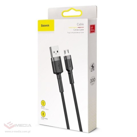 Kabel USB do Micro USB Baseus Cafule 2A 3m (czarno-szary)